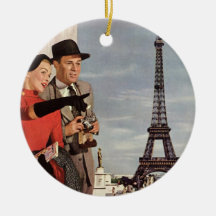 Touristen-reisender Paris-Besichtigungs-Eiffelturm Ornament