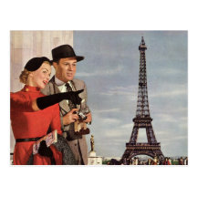 Touristen-reisender Paris-Besichtigungs-Eiffelturm Postkarten
