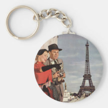 Touristen-reisender Paris-Besichtigungs-Eiffelturm Schlüsselanhänger