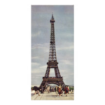 Touristen-reisender Paris-Besichtigungs-Eiffelturm Vollfarbige Werbekarte