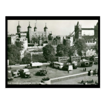 Tower von London Und Brücke, England Vintag Postkarten
