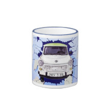 Trabant-Auto, hellblau, Berliner Mauer Kaffeetasse