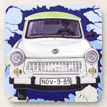 Trabant-Auto, hellblau, Berliner Mauer Drink Untersetzer