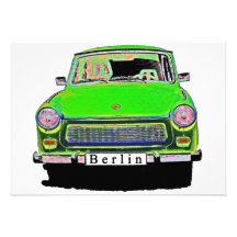 Trabant-Auto im Grün, Berlin Einladungskarten