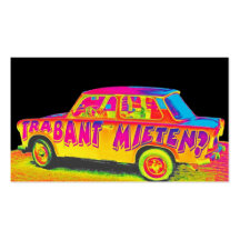 Trabant-Auto, Raibow Effekt, Schwarz-Rückseite, Be Visitenkarte