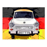 Trabant-Auto und deutsche Flagge, Berliner Mauer Postkarten