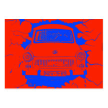 Trabant-Auto und rote/blaue Berliner Mauer Visitenkarte