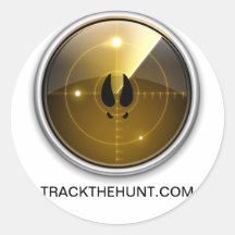TRACKTHEHUNT.COM - Grüne Radar-u. Rotwild-Bahnen Runder Aufkleber