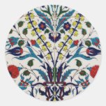 Traditionelle OSMANE-Blumenmusterfliesen Runder Sticker