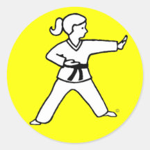 Traditionelles Karate Kid 4 auf gelben Aufklebern