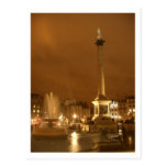 trafalgar Quadrat bis zum Nacht London Großbritann Postkarte