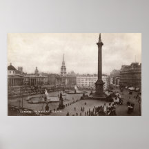 Trafalgar Quadrat, London Vintag Plakatdruck