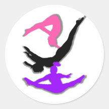 Trampoline Gymnast Runde Aufkleber