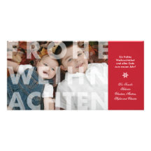 Transparentes Frohe Weihnachten in der roten Foto- Photogrußkarten