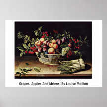 Trauben, Äpfel und Melonen, durch Louise Moillon Posterdrucke
