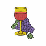 Trauben mit Wein Besticktes Kapuzenpulli