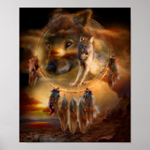 Traumfänger - WolfLand Kunst-Plakat/Druck