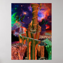 Traumwelt-Drache-Kampf-Fantasie-Kunst Plakatdrucke