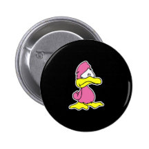 traurige rosa Ente Anstecknadel