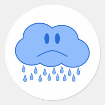 Traurige Wolke Runde Sticker