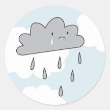 Traurige Wolke Runder Sticker