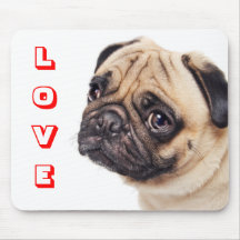 Trauriger Liebe-Mops-Welpen-Hund Mousepad