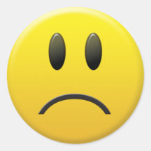Trauriger Smiley Runder Sticker