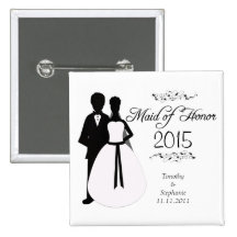 Trauzeugin-Wirbels-Gastgeschenk Hochzeit pinback K Anstecknadelbutton