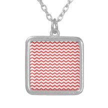 Trendy Mohnblumen-rotes Zickzack Muster Personalisierte Halskette
