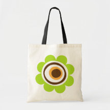Trendy Taschentasche mit grünem retro Blumenentwur