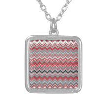 Trendy Zickzack Muster des Rotes u. der Grau Personalisierte Halskette