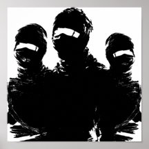 tres ninjas. plakatdrucke