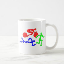 TRI Triathlon-Schwimmen-Fahrrad-Lauf-FARBEzahlen E Tee Haferl