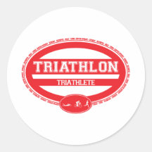 Triathlon-Oval Runde Aufkleber