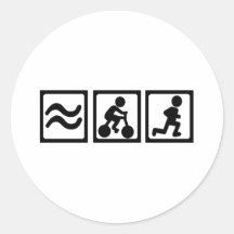 Triathlon Runde Sticker