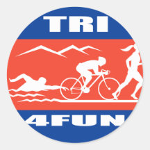 Triathlonathleten-Schwimmenfahrrad lassen Tri Spaß Stickers