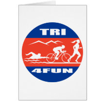 Triathlonathleten-Schwimmenfahrrad lassen Tri Spaß Grußkarten