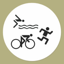 Triatholon - laufendes Schwimmenradfahren aufkleber