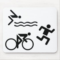 Triatholon - laufendes Schwimmenradfahren mousepads