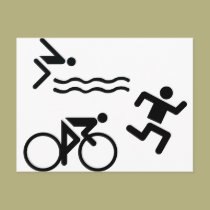 Triatholon - laufendes Schwimmenradfahren postkarten