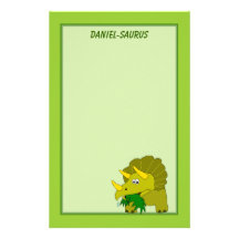 Triceratops-Dinosaurier-personalisiertes Kinderbri Individuelles Druckpapier