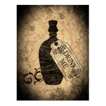 Trinken Sie mich Flasche Postkarte