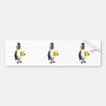 trinkender Kaffee des Pinguins Autoaufkleber