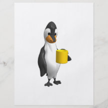 trinkender Kaffee des Pinguins Bedruckte Flyer