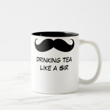 Trinkender Tee mögen einen Sir Mustache Mug Teehaferl