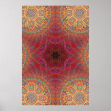 Trippy Plakat: Psychedelische Radialgrafik