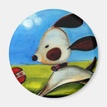 Trish Biddle das Hündchen 2 Kinder von 3 Magnete