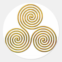 Triskele-Gold Runder Sticker