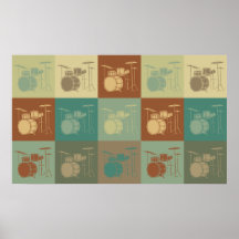 Trommel-Pop-Kunst Poster