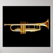 Trompete-Messinghorn-Wind-Musikinstrument Poster